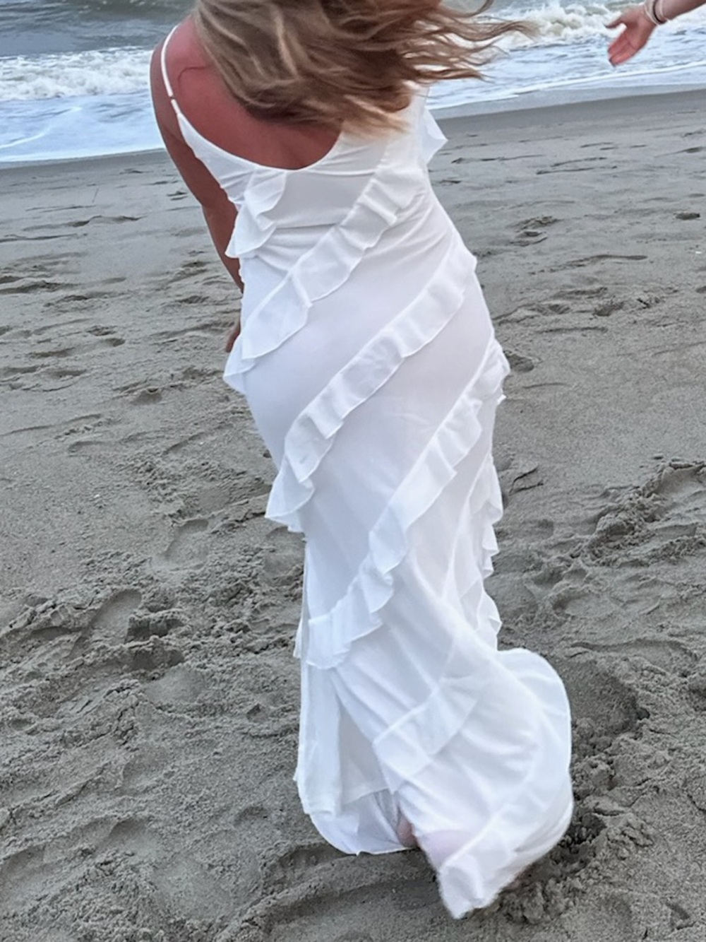 Petal & Pup White Strapless Ruffle Dress